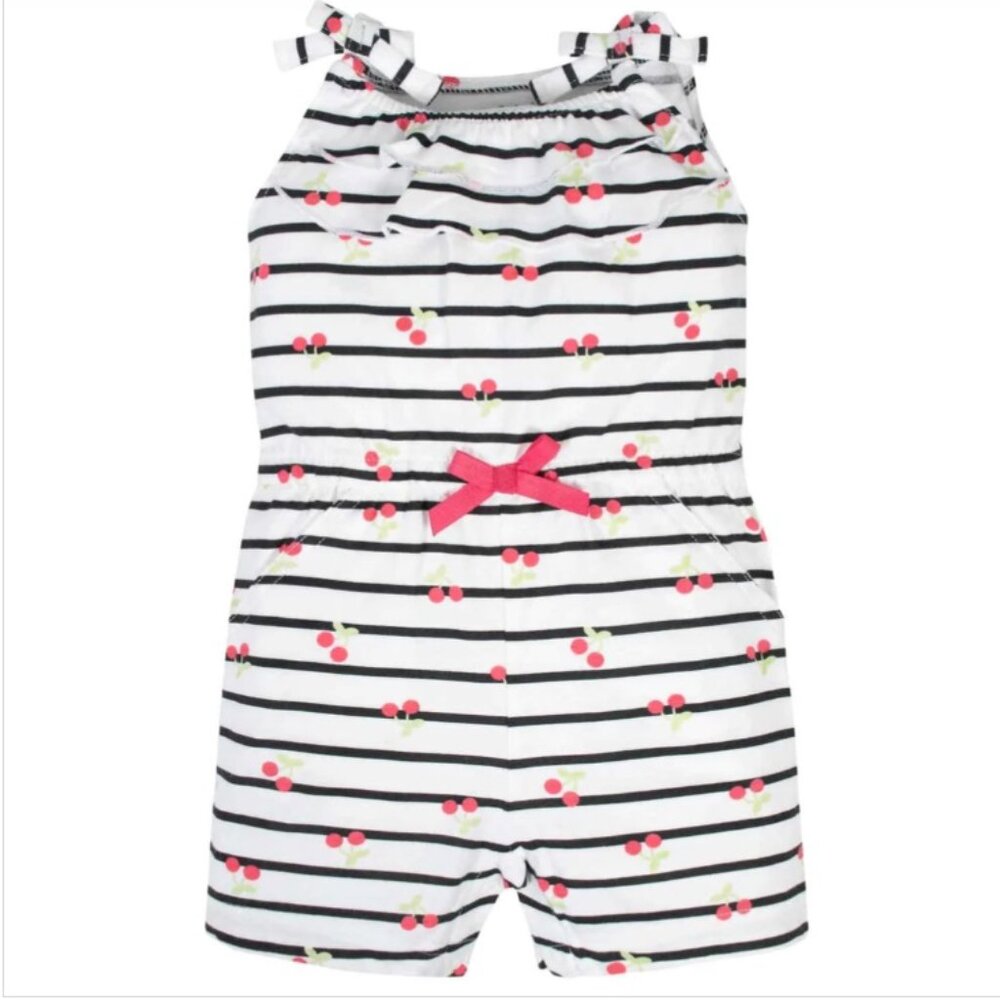 Gerber Cherry Kisses Spaghetti-Strap Romper Size 12 Months
